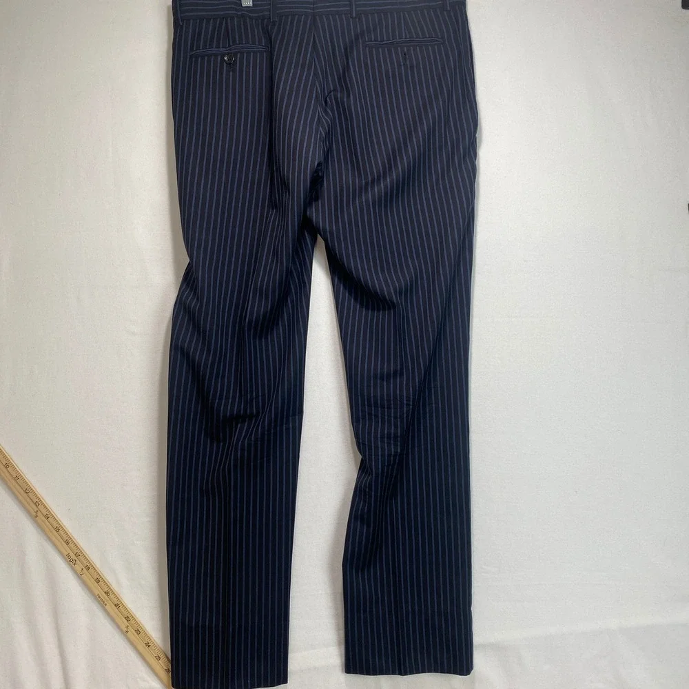 Lanificio Puro Paolo Lastucci Men Navy Blue Pinstripe Wool 2 Piece Suit Italy 52